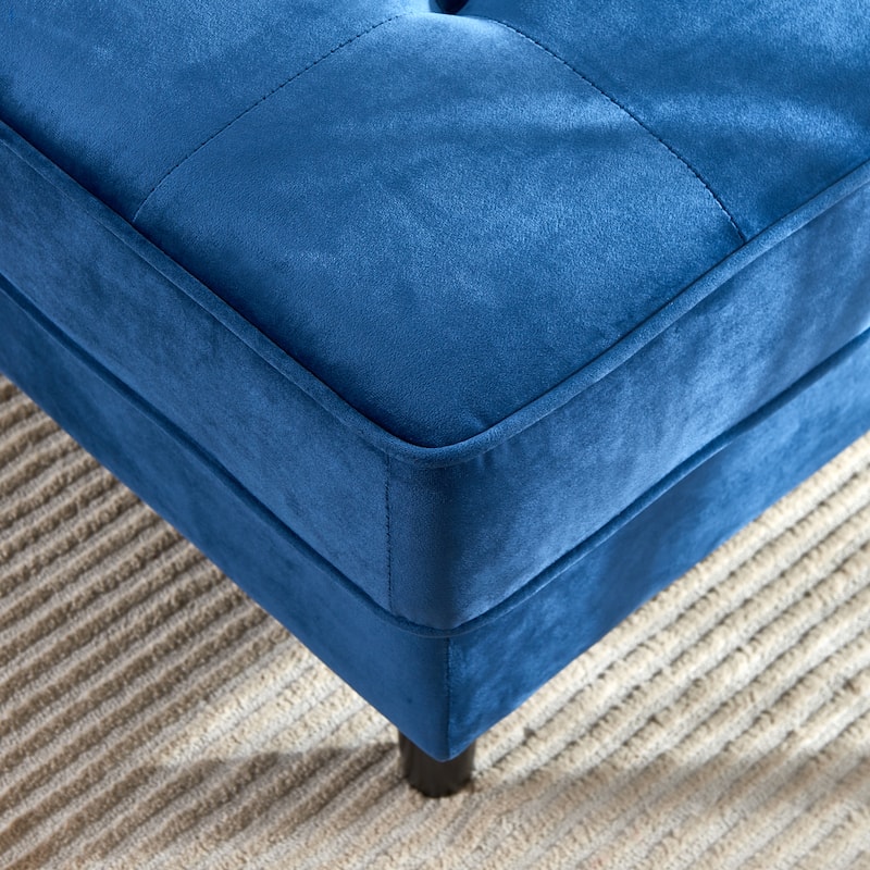 64" Velvet Chaise Lounges, Lounge Chaise Accent Chair Button Tufted